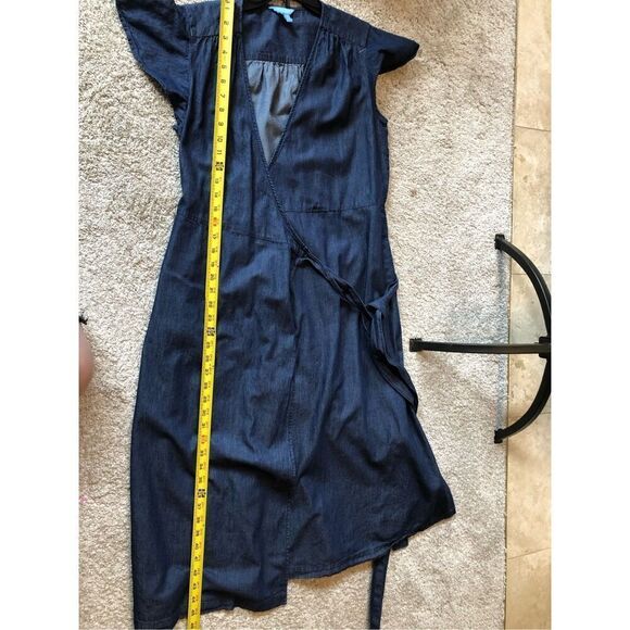 Draper James Women’s Blue Jean Wrap Style Short Sleeve Dress Size 6 - Picture 10 of 10